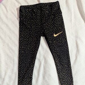 Nike Kids Leggings with Black and Gold Dots